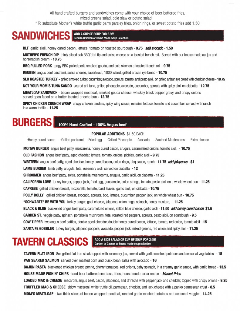 Mothers Menu2 Matt Update